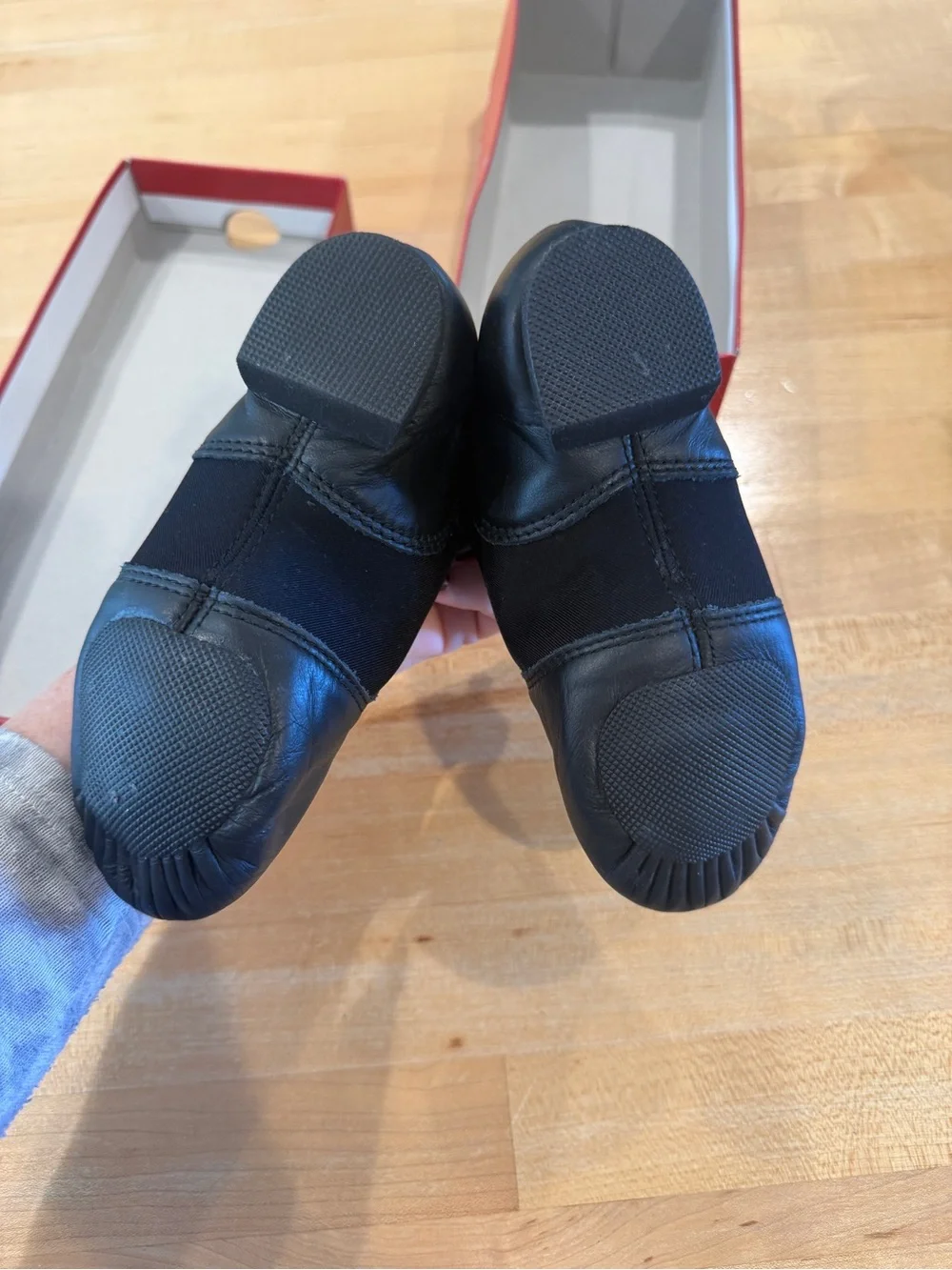 Capezio Kids Black Slip-On Leather Jazz Shoes